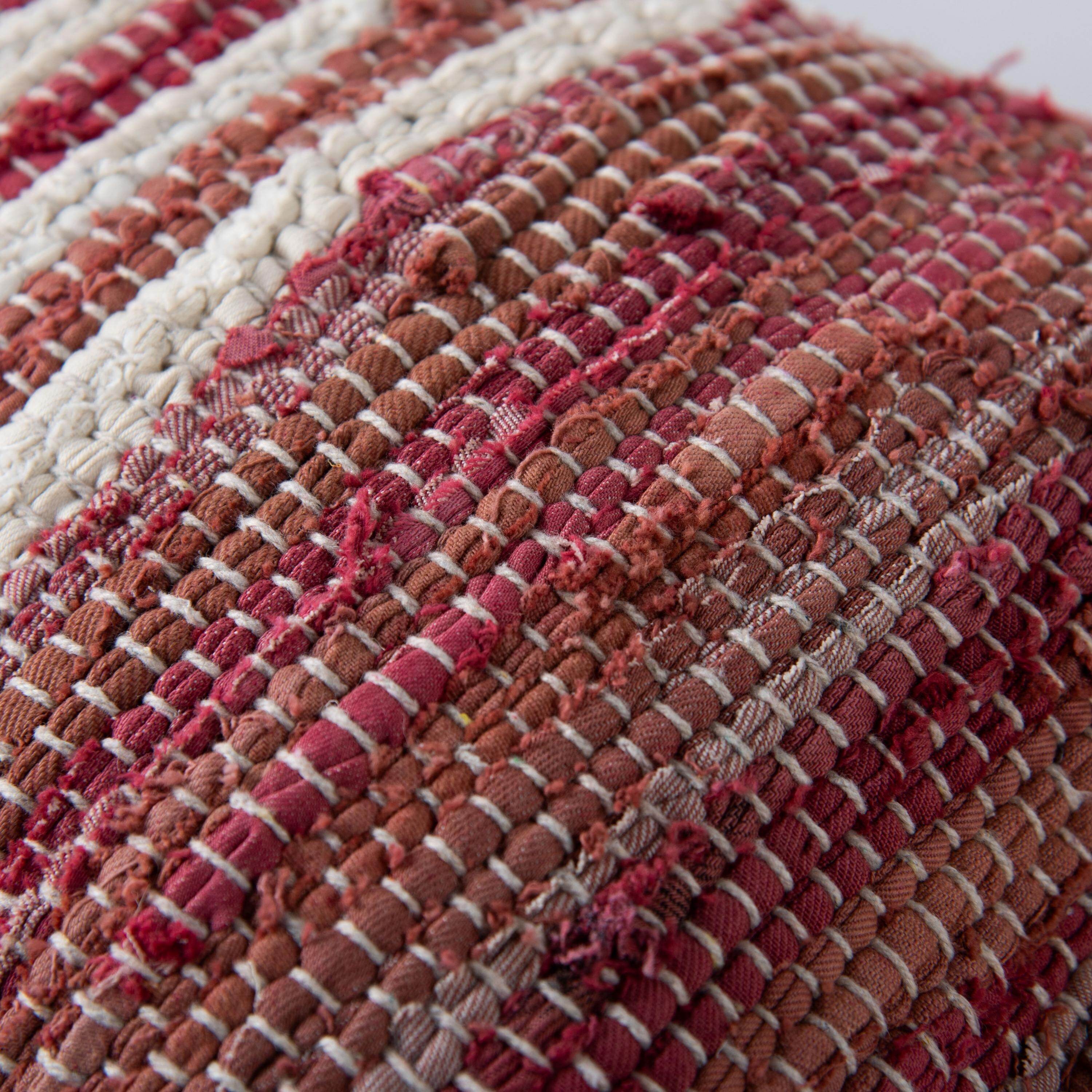 Rizzy Home Striped Textured Recycled Denim Throw Pillow